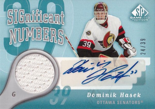 AUTO jersey karta DOMINIK HAŠEK 05-06 SPGU Significant Numbers /39